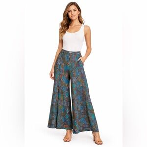Anthropologie  the Essential by culotte wide Leg Multicolor Wide-Leg Pants 0